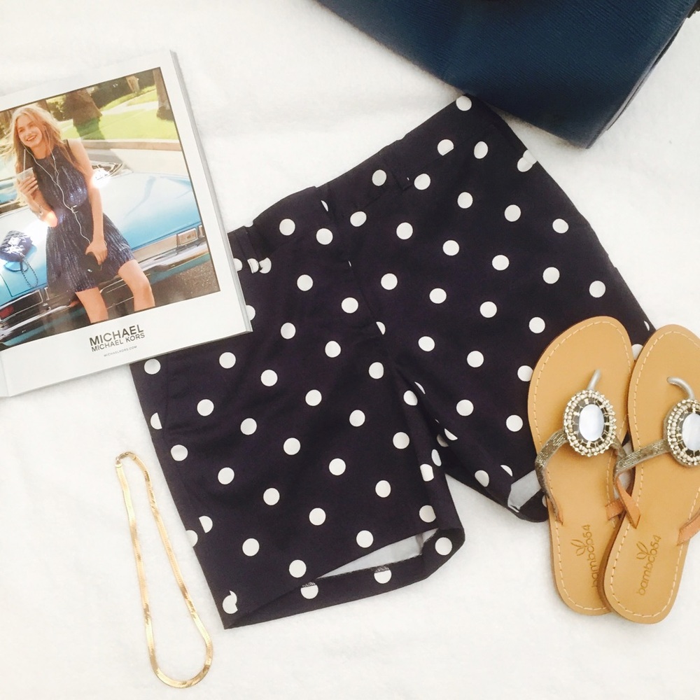 MICHAEL MICHAEL KORS NAVY BLUE POLKA DOT SHORTS
